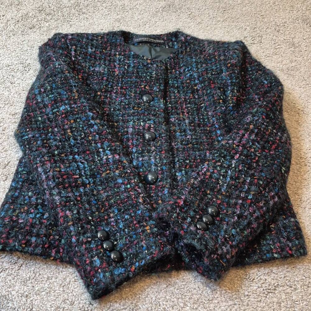 HERBERT GROSSMAN Wool Blend Tweed Jacket Size 8 - Picture 6 of 8